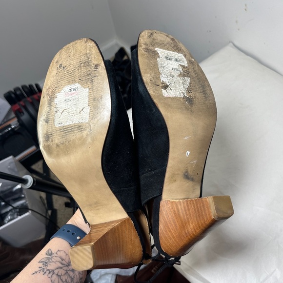 Franco Sarto Cori Suede Peep Toe Slingback 8.5 - Picture 5 of 13
